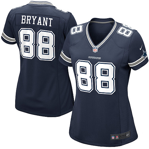 Nike Cowboys 88 Bryant Blue Game Women Jerseys
