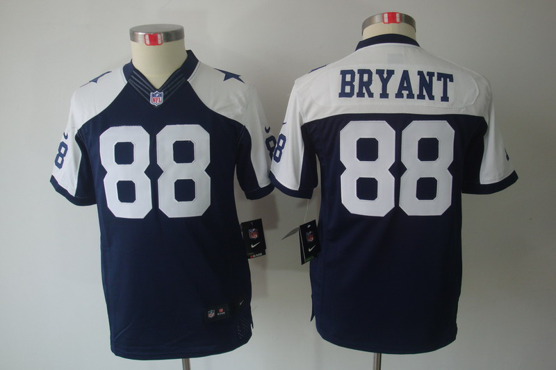 Nike Cowboys 88 Bryant Blue Kids Thanksgiving Limited Jerseys
