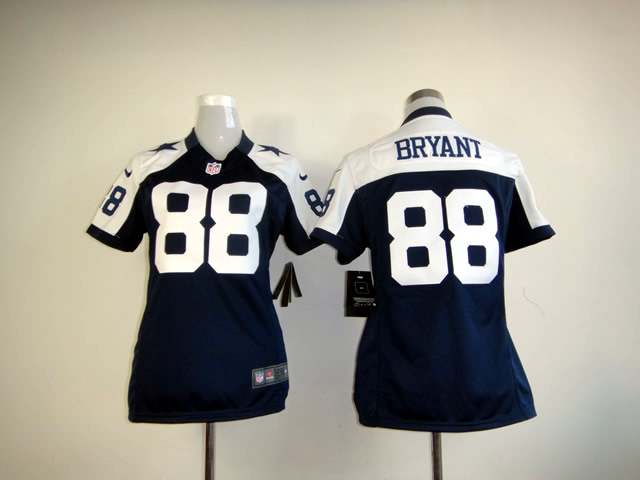 Nike Cowboys 88 Bryant Blue Women Thanksgiving Game Jerseys