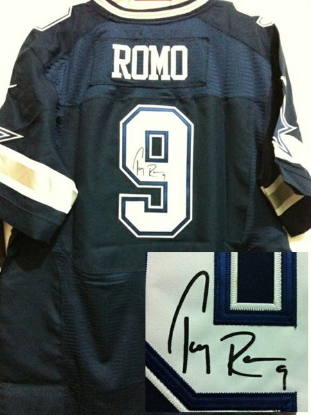 Nike Cowboys 9 Romo Blue Signature Edition Jerseys