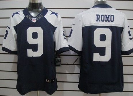 Nike Cowboys 9 Romo Blue Thanksgiving Elite Jerseys