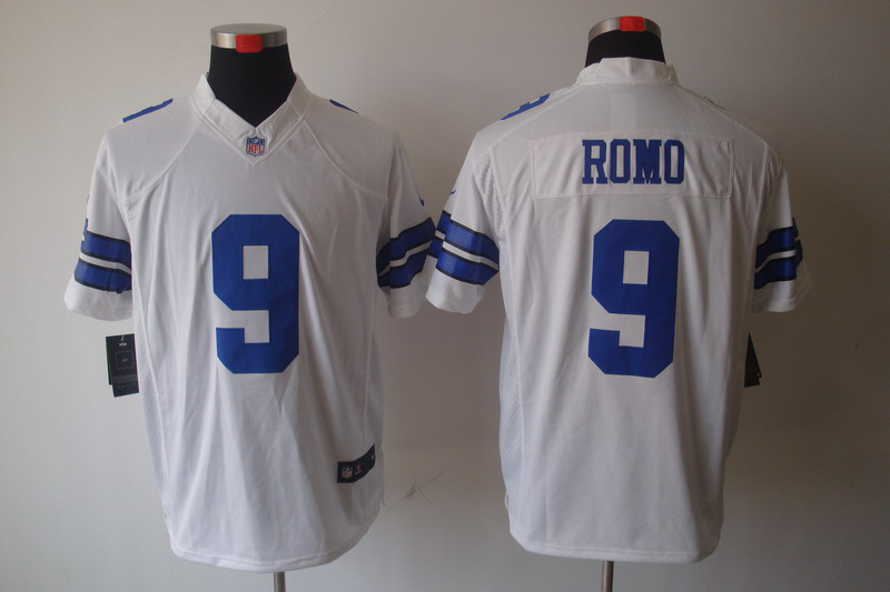 Nike Cowboys 9 Romo White Limited Jerseys