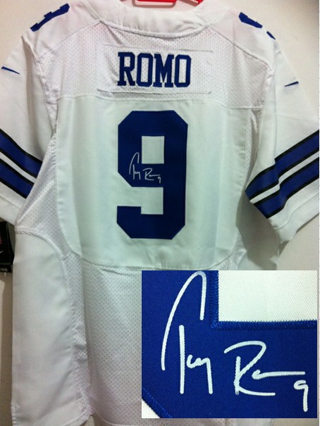 Nike Cowboys 9 Romo White Signature Edition Jerseys