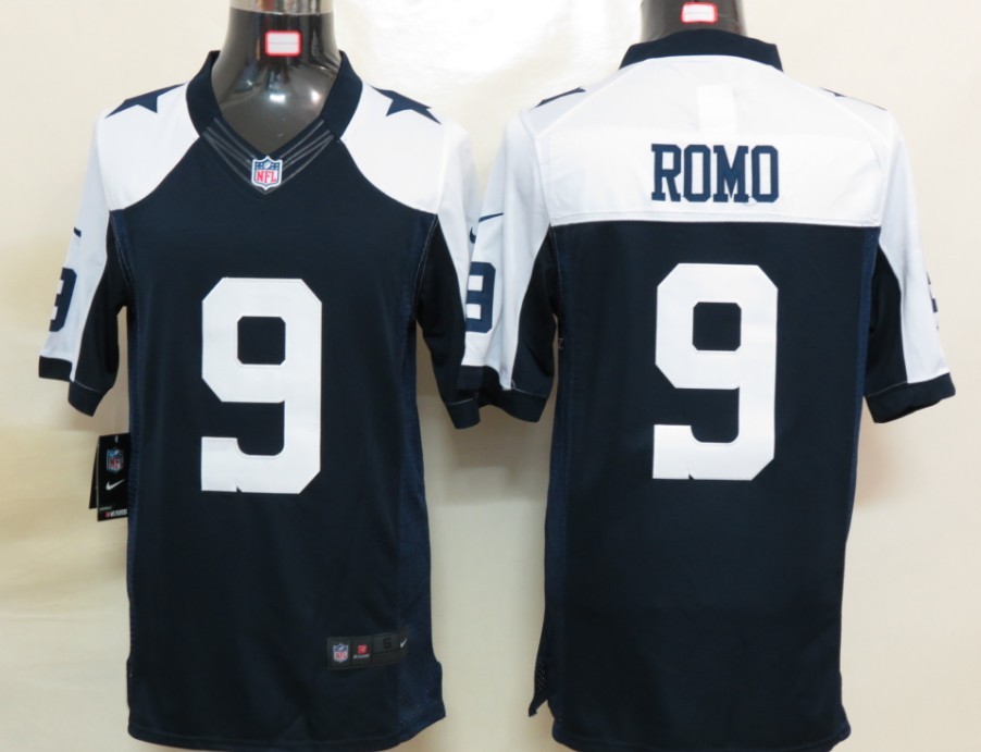 Nike Cowboys 9 Romo blue thankgiving Game Jerseys