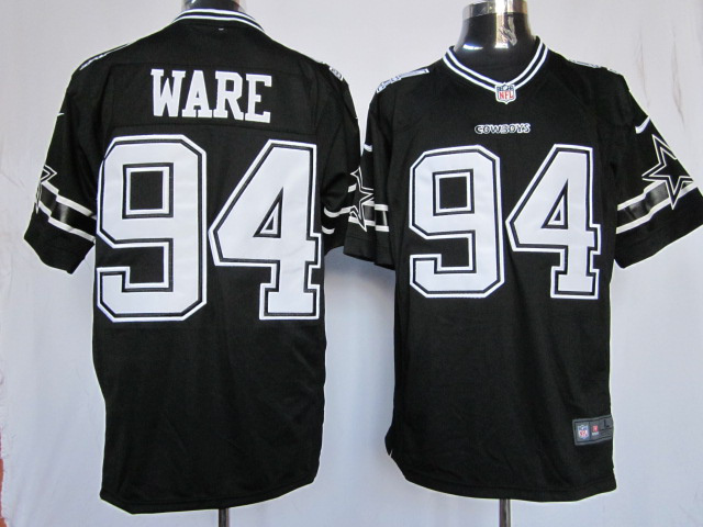 Nike Cowboys 94 Ware Black Game Jerseys