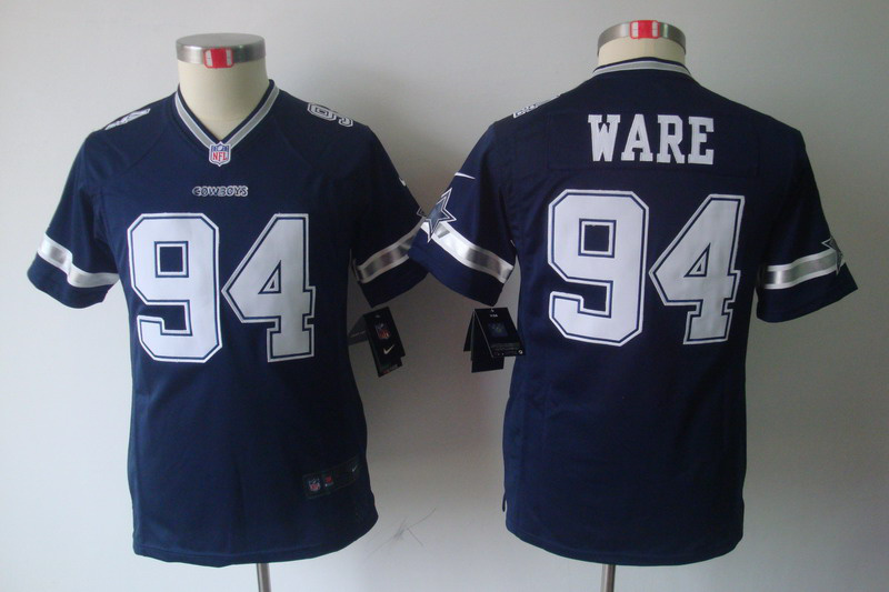 Nike Cowboys 94 Ware Blue Kids Limited Jerseys