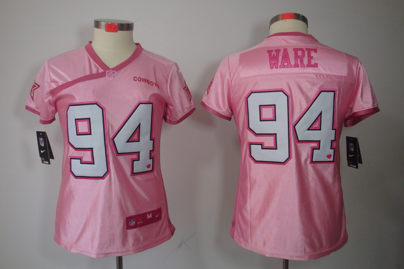 Nike Cowboys 94 Ware Pink Love's Women Jerseys