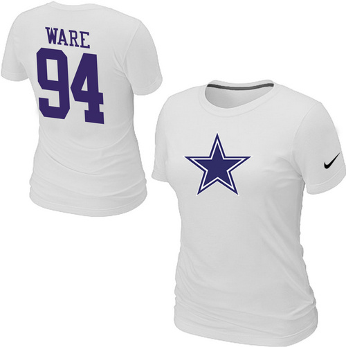 Nike Dallas Cowboys 94 WARE Name & Number Women's T-Shirt White