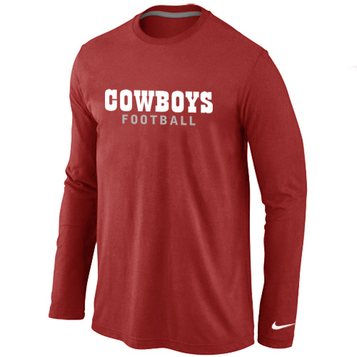 Nike Dallas Cowboys font Long Sleeve T-Shirt Red