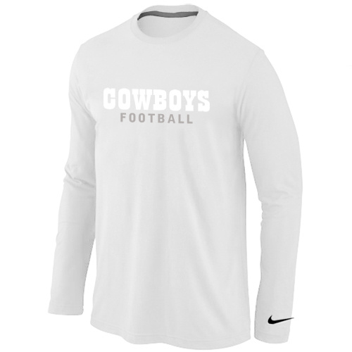 Nike Dallas Cowboys font Long Sleeve T-Shirt White