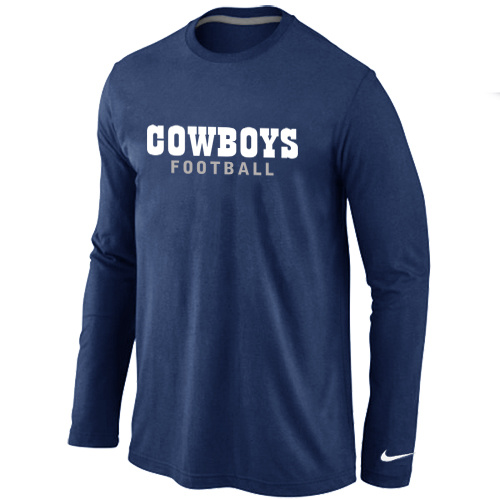 Nike Dallas Cowboys font Long Sleeve T-ShirtD.Blue - Click Image to Close