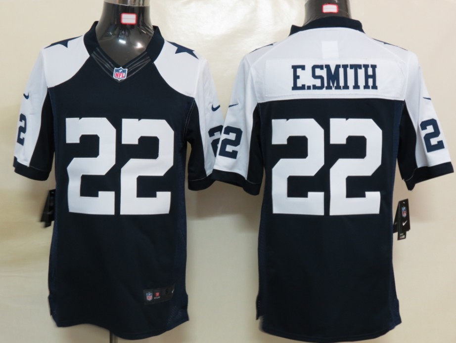Nike Dallas cowboys 22 E.smith Blue Thanksgiving Limited Jersey
