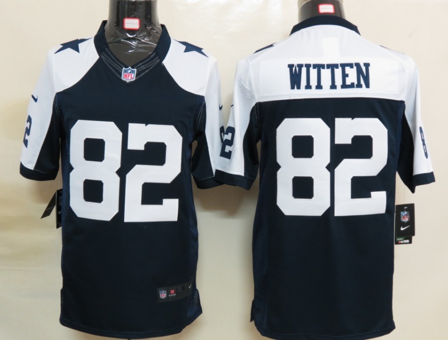 Nike Dallas cowboys 82 Witten Blue Thanksgiving Throwback Limited Jersey
