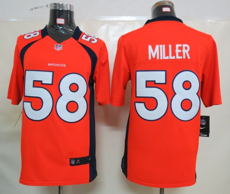 Nike Denver Broncos 58 Miller Orange Limited Jerseys