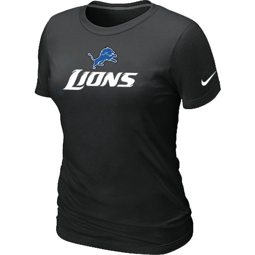 Nike Detroit Lions Authentic Logo Women's T-Shirt BLack