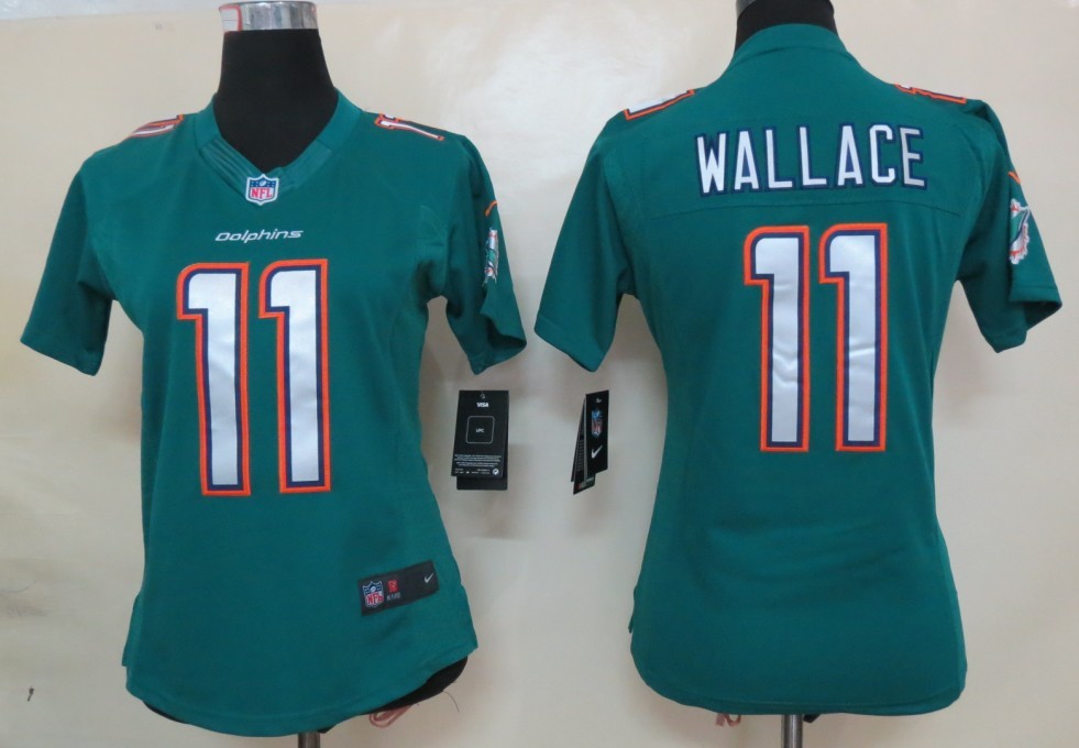 Nike Dolphins 11 Wallace Green New Women Limited Jerseys - Click Image to Close