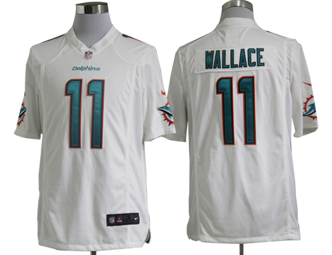 Nike Dolphins 11 Wallace White New Game Jerseys - Click Image to Close