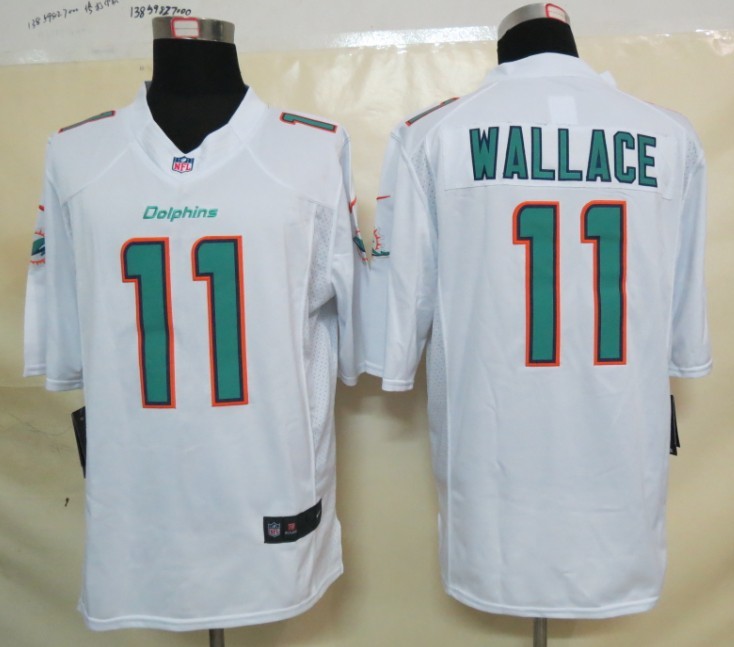 Nike Dolphins 11 Wallace White New Limited Jerseys