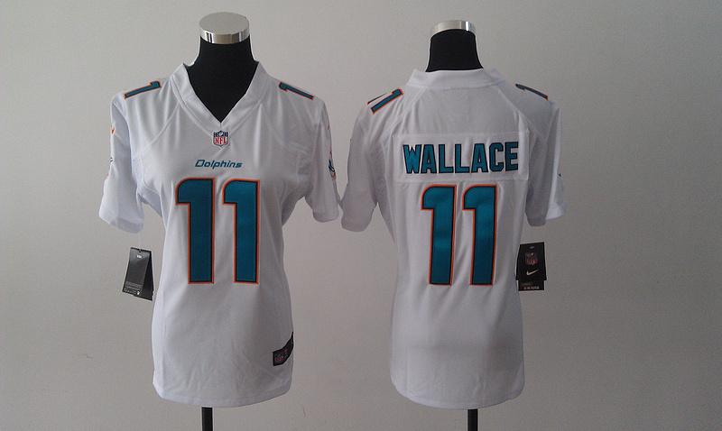 Nike Dolphins 11 Wallace White New Women Game Jerseys