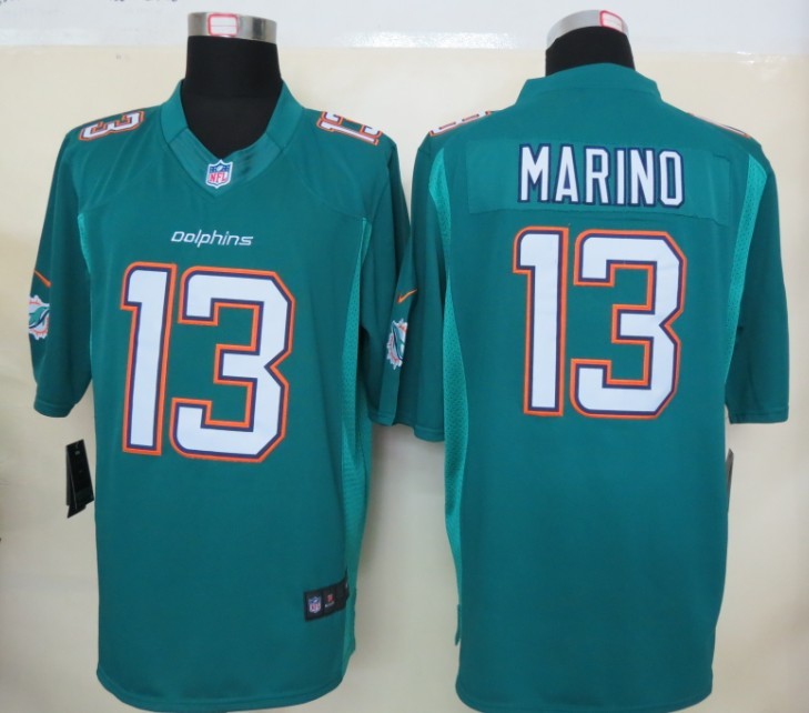 Nike Dolphins 13 Marino Green New Limited Jerseys