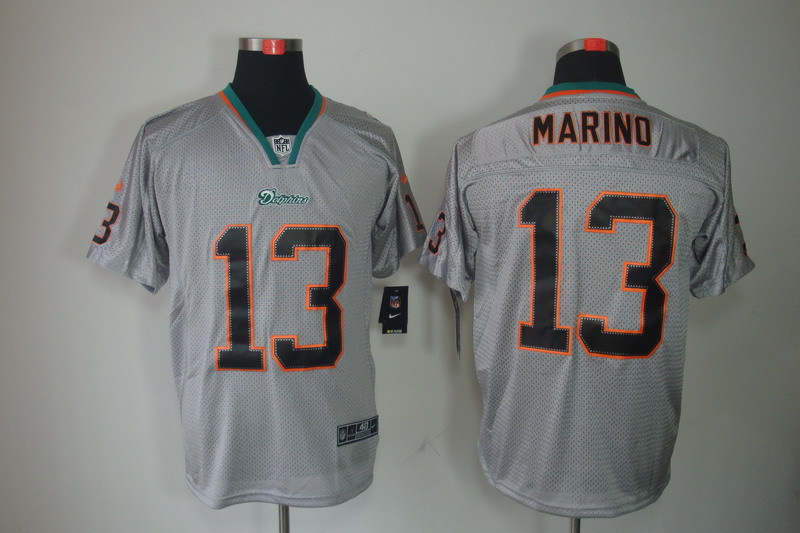 Nike Dolphins 13 Marino Lights Out Grey Elite Jerseys