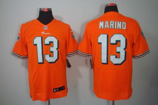 Nike Dolphins 13 Marino Orange Elite Jerseys