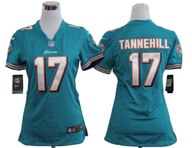 Nike Dolphins 17 TANNEHILL Blue Women Game Jerseys - Click Image to Close