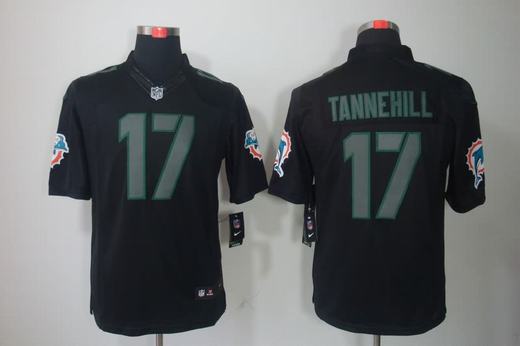 Nike Dolphins 17 Tannehill Black Impact Limited Jerseys