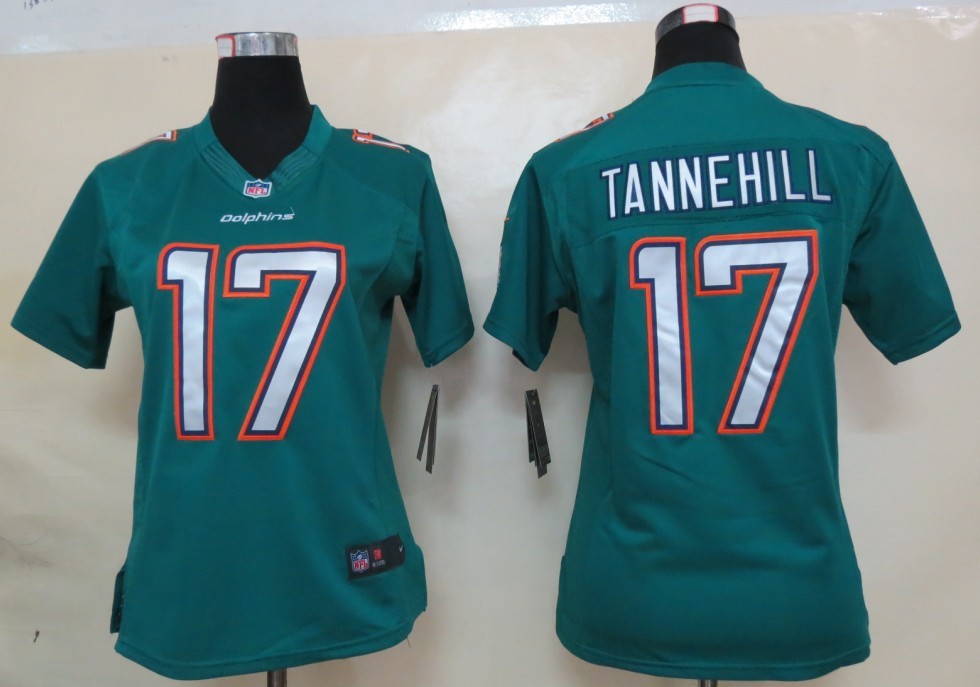 Nike Dolphins 17 Tannehill Green New Women Limited Jerseys