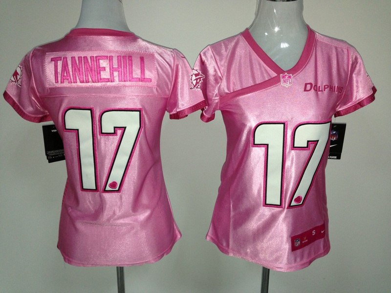 Nike Dolphins 17 Tannehill Pink Love's Women Jerseys