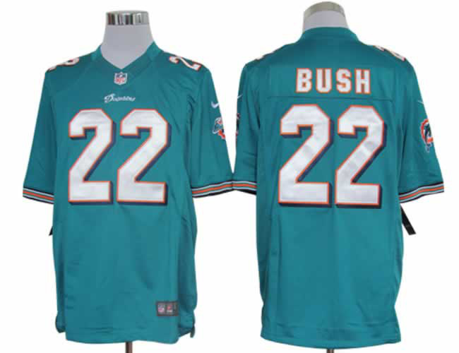 Nike Dolphins 22 Bush Green Limited Jerseys