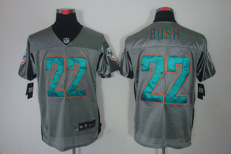 Nike Dolphins 22 Bush Grey Elite Jerseys