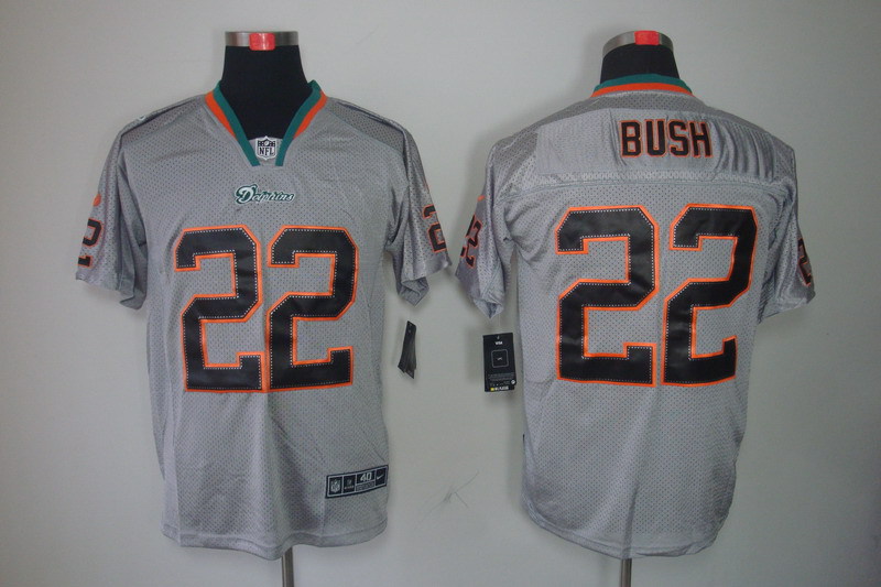 Nike Dolphins 22 Bush Lights Out Grey Elite Jerseys