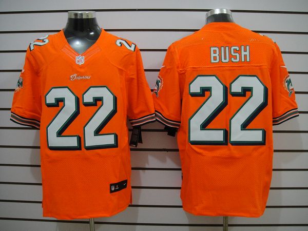 Nike Dolphins 22 Bush Orange Elite Jerseys