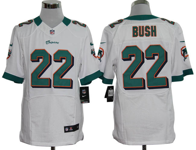 Nike Dolphins 22 Bush White Elite Jerseys