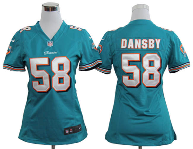 Nike Dolphins 58 DANSBY Blue Women Game Jerseys