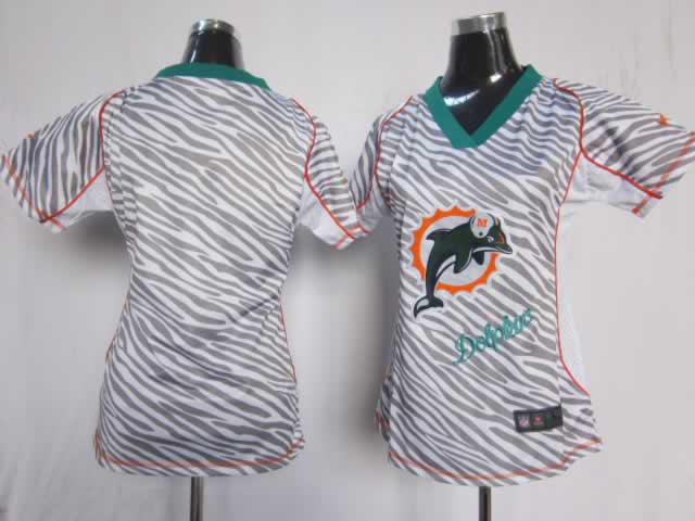 Nike Dolphins Blank Women Zebra Jerseys