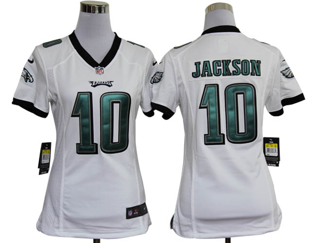 Nike Eagles 10 Jackson White Women Game Jerseys Nike Eagles 10 Jackson White Women Game Jerseys