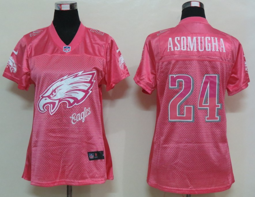 Nike Eagles 24 Asomugha Pink Fem Fan Women Elite Jerseys