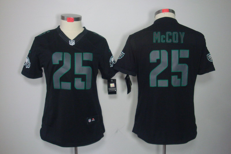 Nike Eagles 25 McCoy Black Impact Women Limited Jerseys