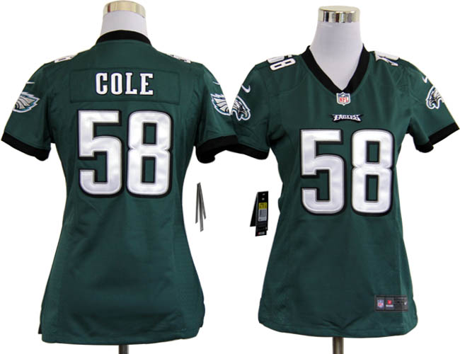 Nike Eagles 58 Cole Green Women Game Jerseys