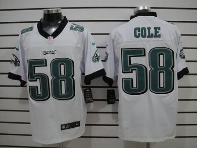 Nike Eagles 58 Cole White Elite Jerseys
