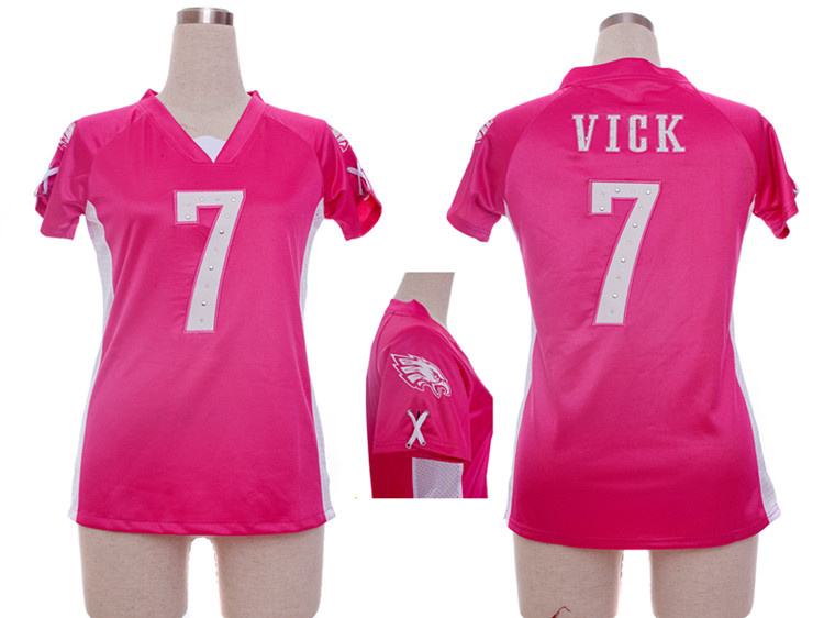 Nike Eagles 7 Vick Pink Women Draft Him II Top Jerseys