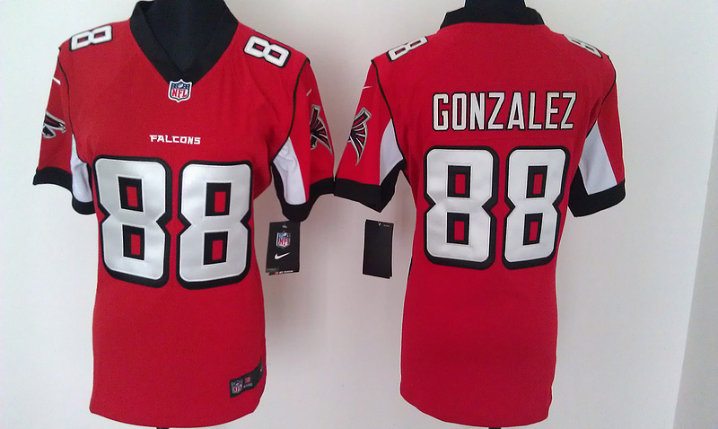 Nike Falcons 88 Gonzalez Red Women Game Jerseys