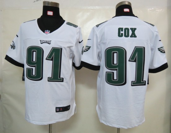 Nike Eagles 91 Cox White Elite Jersey
