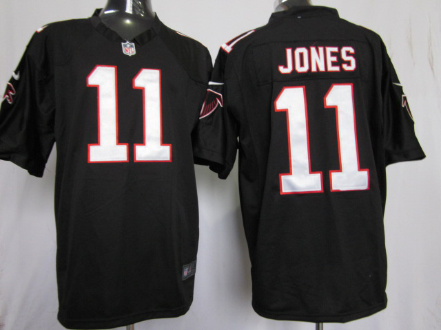 Nike Falcons 11 Jones Black Game Jerseys