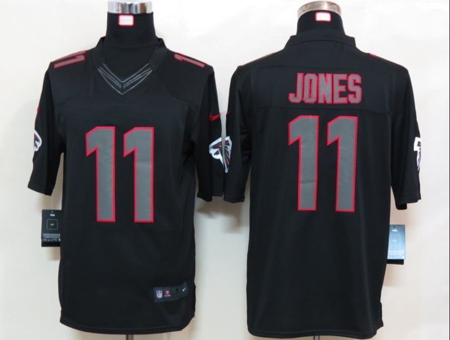 Nike Falcons 11 Jones Black Impact Limited Jerseys