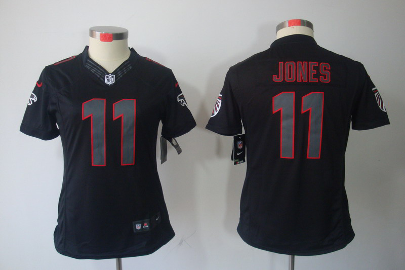 Nike Falcons 11 Jones Black Impact Women Limited Jerseys
