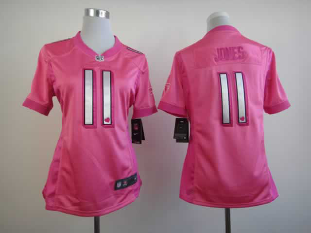 Nike Falcons 11 Jones Pink Love's Women Jerseys