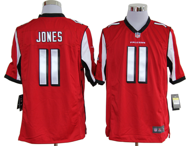 Nike Falcons 11 Jones red Game Jerseys
